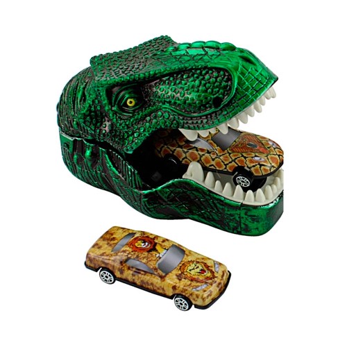 Lançador de Carrinho Dinossauro BBR Toys com 2 Carros Cores Sortidas