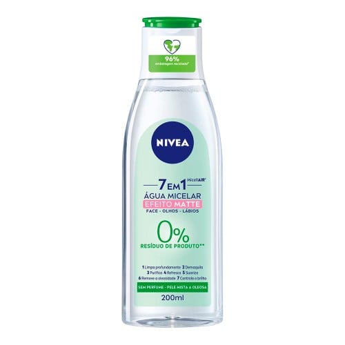 Água Micelar Nivea MicellAIR Solução de Limpeza 7 em 1 Efeito Matte 200ml