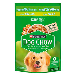 Ração Úmida para Cachorro Dog Chow Filhote Extra Life Sabor Frango em Sachê 100g