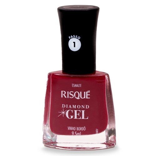 Esmalte Cremoso Risqué Diamond Gel Vinho Bordô 9,5ml