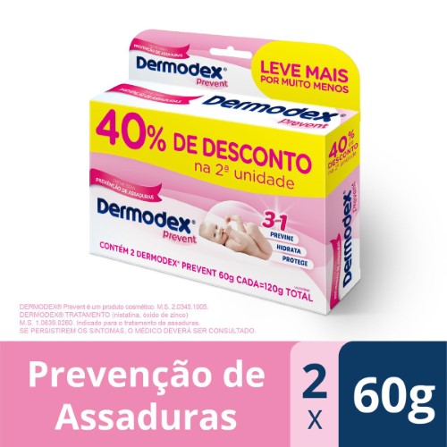 Dermodex Prevent Creme com 60g 2 unidades