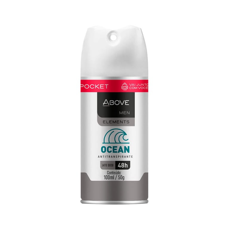 Desodorante Aerosol Antitranspirante Above Men Elements Ocean Pocket 48h com 100ml