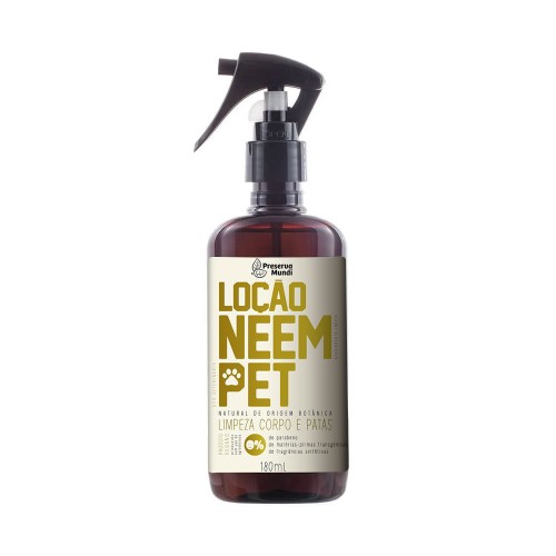 Loção Neem Pet Spray de Limpeza, Flores e Ervas para Pets 180ml – Preserva Mundi