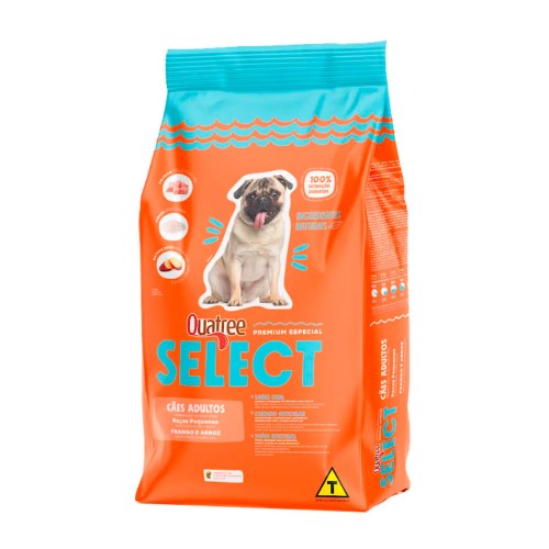 Ração para Cachorro Quatree Select Adulto Raças Pequenas Sabor Frango e Arroz 1Kg