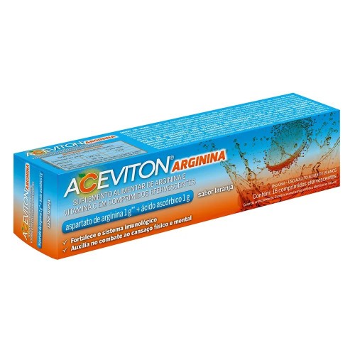 Suplemento Alimentar Aceviton Arginina Vitamina C 16 Comprimidos Efervescentes