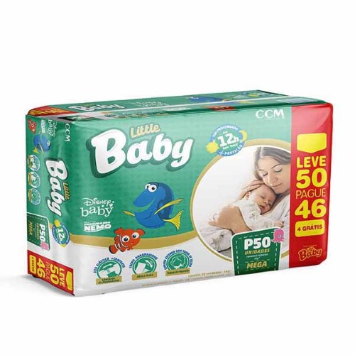 Fralda Little Baby Mega P C/ 50 Unidades