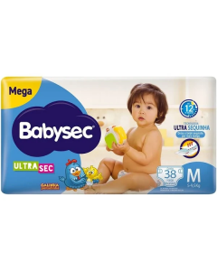 Fralda BabySec Galinha Pintadinha Ultra Sec Mega M 40 unidades