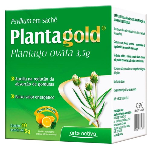 Plantagold Arte Nativa Plantago Ovata 10 Sachês