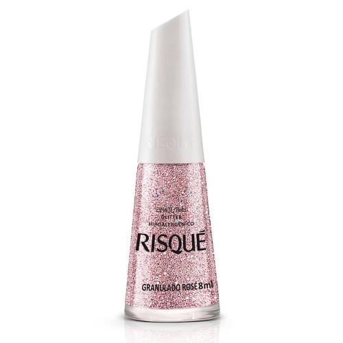 Esmalte Risqué Efeitos Glitter Granulado Rosé 8ml