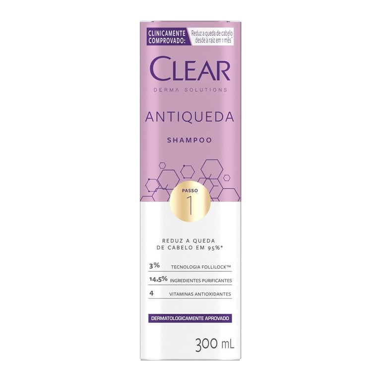 Shampoo Clear Women Derma Solution Antiqueda Com 300ml