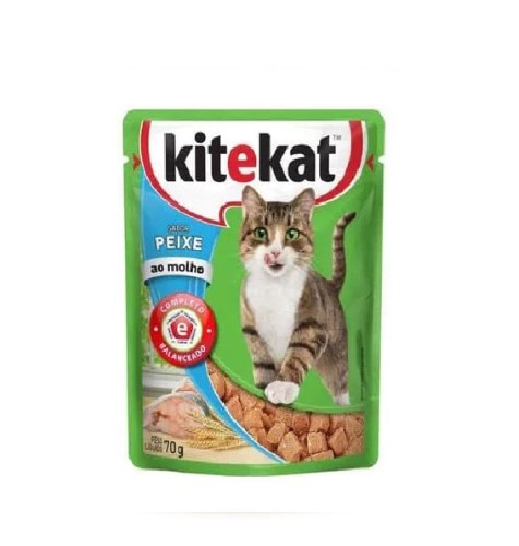 Ração Úmida para Gatos KiteKat Adulto Sabor Peixe ao Molho em Sachê 70g