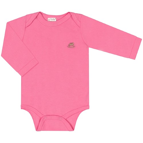 Body longo para bebê em suedine Pink - Up Baby