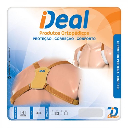 Corretor Postural Simples Ideal Bege Tamanho M