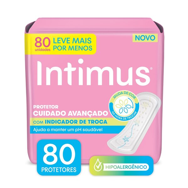 Protetor Diário Intimus Com Indicador De Troca - 80 Unidades