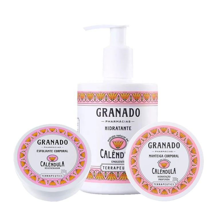 Granado Calêndula Kit - Esfoliante + Hidratante + Manteiga Corporal