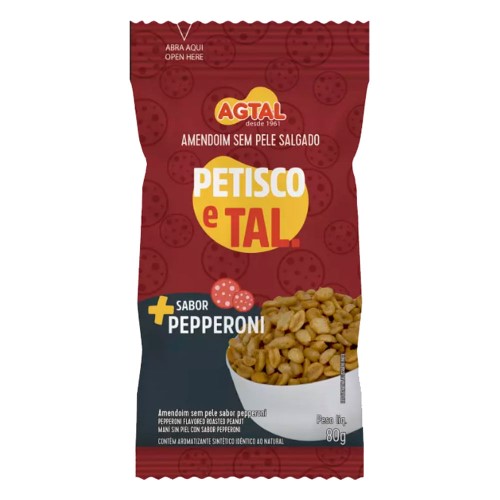 Amendoim Petisco e Tal Pepperoni Agtal 80g