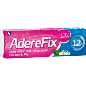 Fixador de Prótese AdereFix Ultra Adesivo menta, creme com 20g