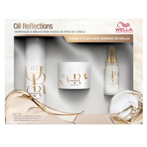 Gift Pack Wella Oil Reflection com Shampoo 250ml + Máscara 150ml + Óleo 30ml