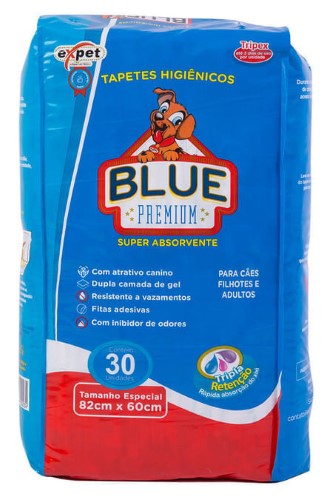 Tapete Higiênico Expet Blue Premium c/30 un - 82cm X 60cm