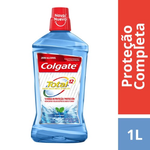 Enxaguante Antisséptico Bucal Colgate Total 12 Clean Mint Sem Álcool com 1L