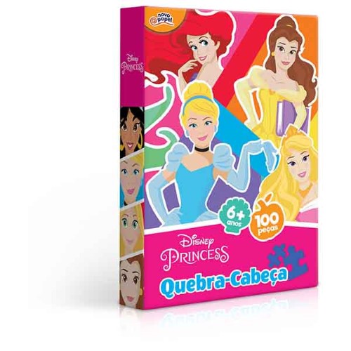 Quebra Cabeça Disney Princesas com 100 Peças