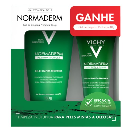 Normaderm Vichy Gel de Limpeza Profunda Facial 150g e Ganhe Gel Limpeza Profunda 40g