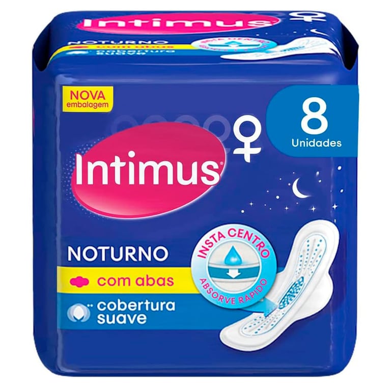 Absorvente Externo Intimus 2 Em 1 Noturno - 8 Unidades