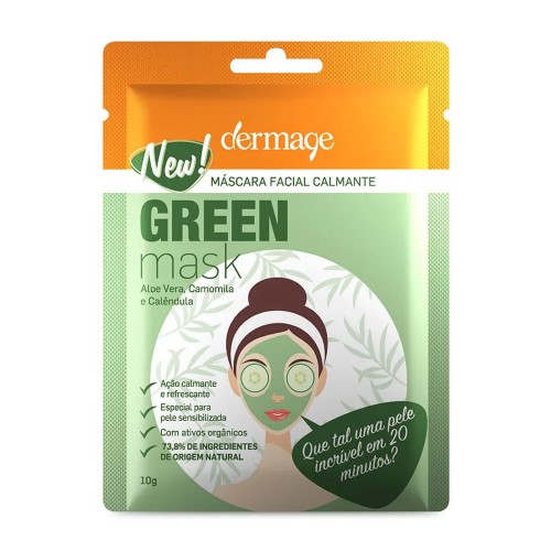 Máscara Facial Calmante Dermage Green Mask com 10g