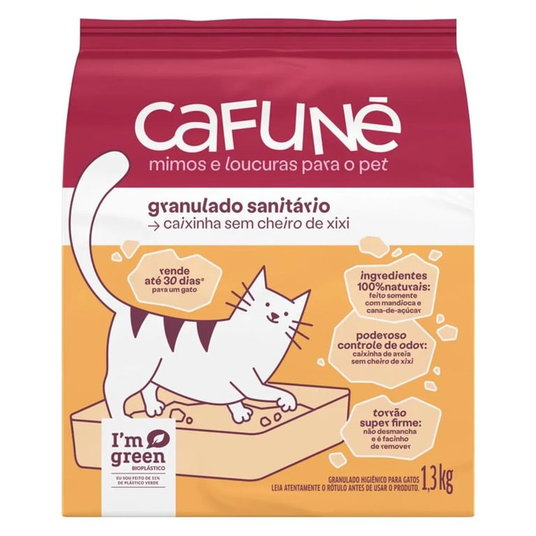 Granulado Sanitário Cafuné para Gatos 1,3Kg