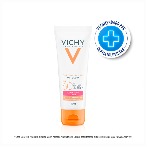 Protetor Solar Facial Vichy Cor Clara Capital Soleil Uv-glow Fps60 40g