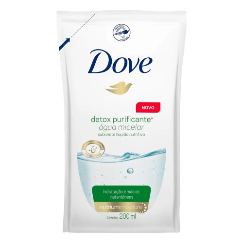 Sabonete Líquido Dove Detox Purificante Água Micelar Refil com 200ml