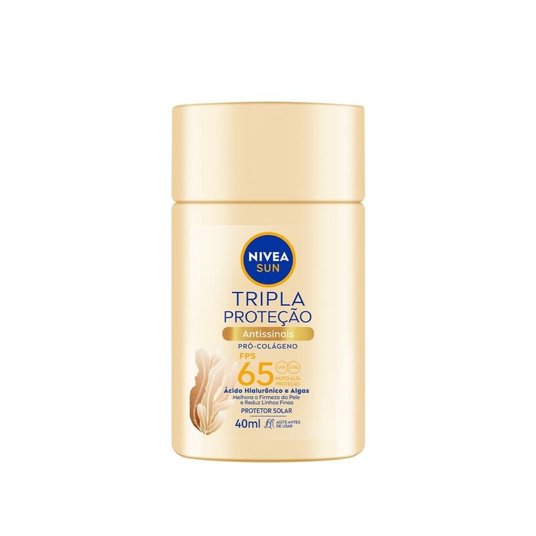 Protetor Solar Facial Nivea Sun Fluido Tripla Proteção FPS65 Antissinais 40ml