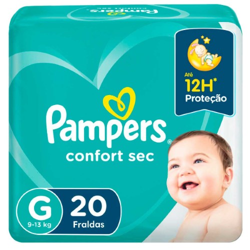 Fralda Pampers Confort Sec G - 20 Unidades (dupl)