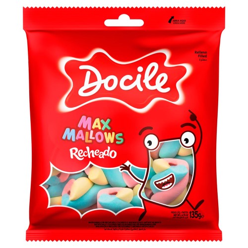 Marshmallows Max Docile Torção Recheado 135g