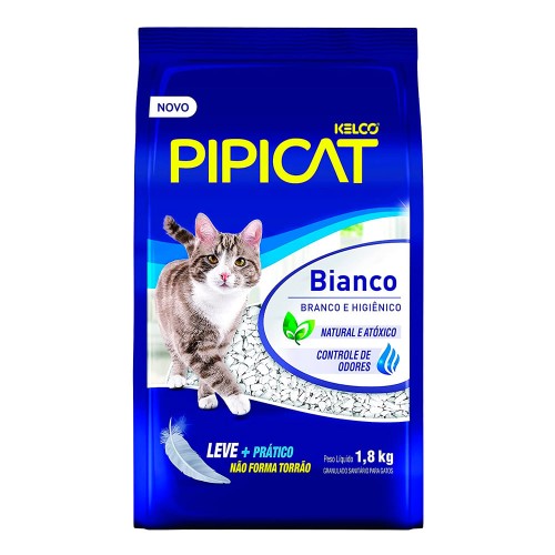 Areia Higiênica Pipicat Bianco para Gato com 1,8kg