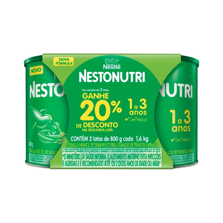 Pack Nestonutri 2 Unidades De 800g 20% Desconto Na Segunda Lata