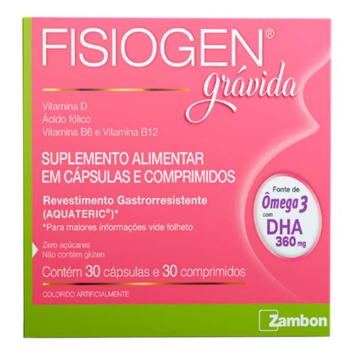 Suplemento Alimentar Fisiogen Grávida 30 Cápsulas + 30 Comprimidos