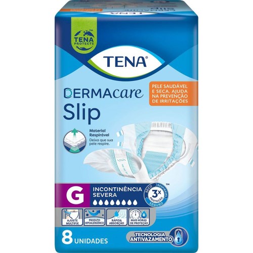 Fralda Geriátrica Tena Dermacare Slip G 8 unidades