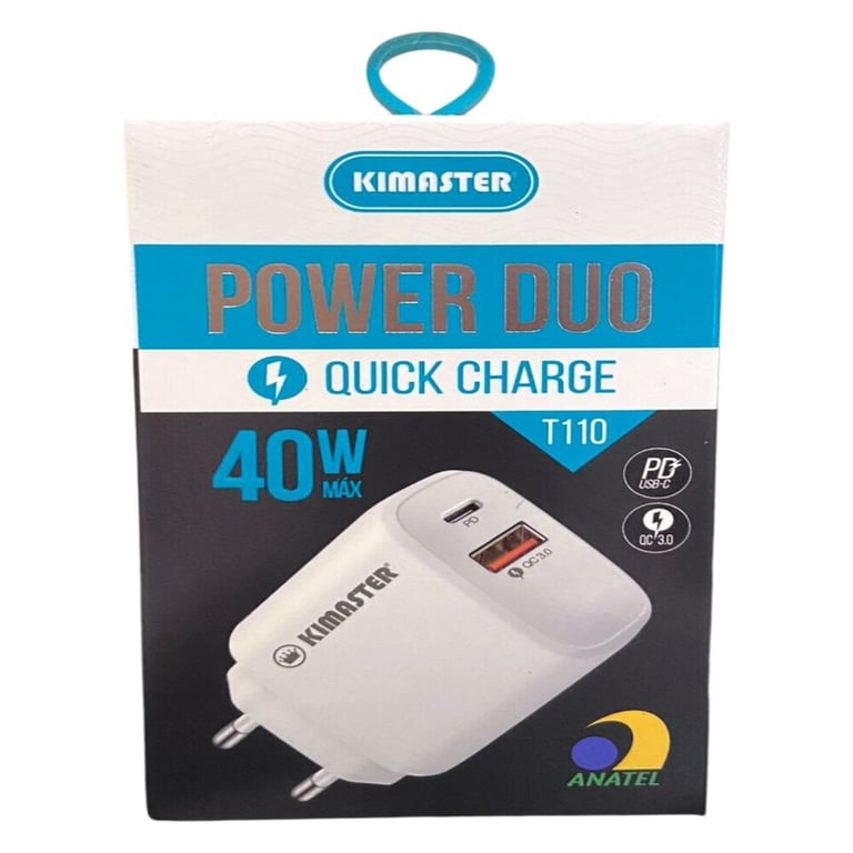 Carregador Turbo Usb + Type-c Quickcharge 3.0 18w T110 Kimaster