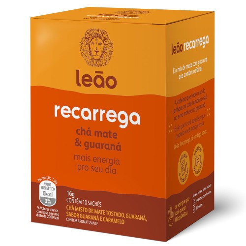 Chá Leão Recarrega Mate e Guaraná Sachê 16g