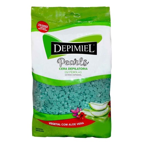 Cera Depilatória Depimiel Em Pérolas Vegetal Aloe Vera - 500g