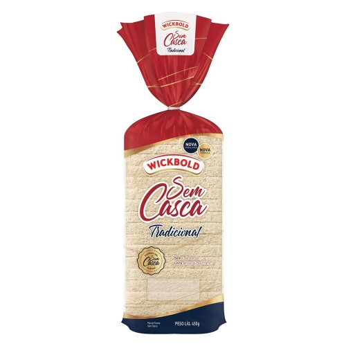 Pão de Forma sem Casca Tradicional Zero Gorduras Trans Wickbold Pacote 450g