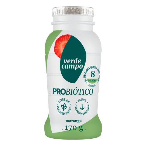 Iogurte Verde Campo Probiótico Parcialmente Desnatado Sabor Morango 170g