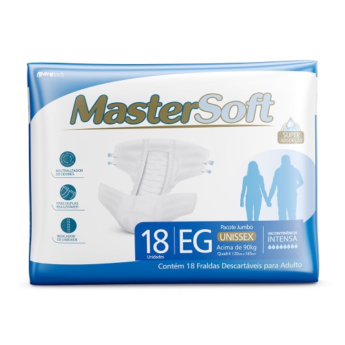 Fralda Geriátrica MasterSoft Tamanho EG 18 Unidades