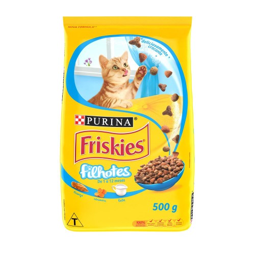 Ração para Gatos Friskies Filhotes Sabor Frango, Cenoura e Leite 500g