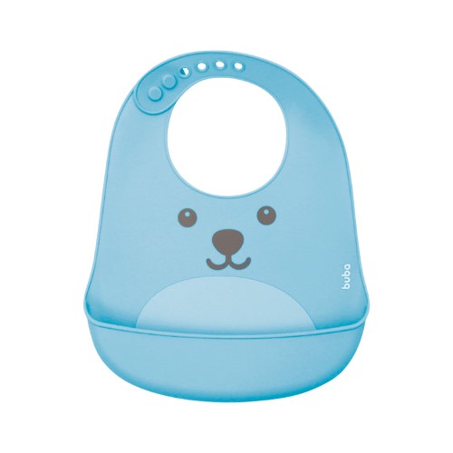 Babador de Silicone com Pega Migalhas Gumy Buba Baby Azul com 1 unidade