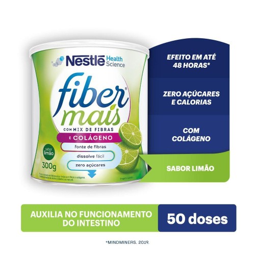 Regulador Intestinal FiberMais Colágeno e Mix de Fibras Limão com 300g