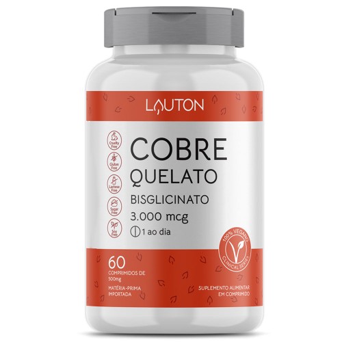 Suplemento Alimentar Lauton Cobre Quelato 3000mcg 60 Comprimidos