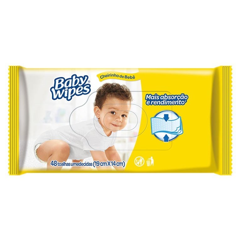 Lenço Umedecido Huggies Baby Wipes com 48 unidades