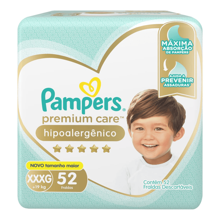 Fralda Pampers Premium Care XXXG 52 Unidades